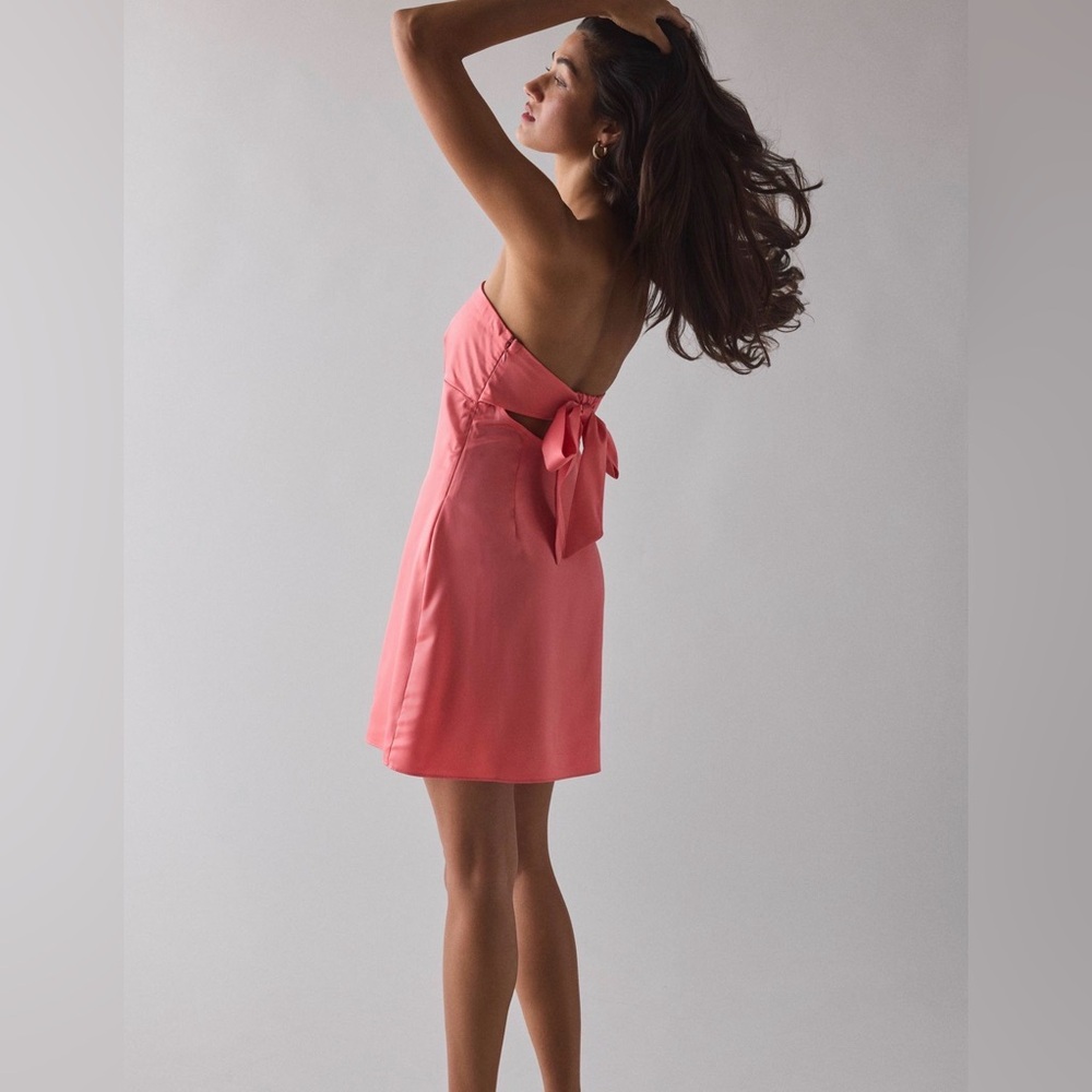 Urban Outfitters Strapless Coral-Pink Mini Dress - Picture 2 of 2